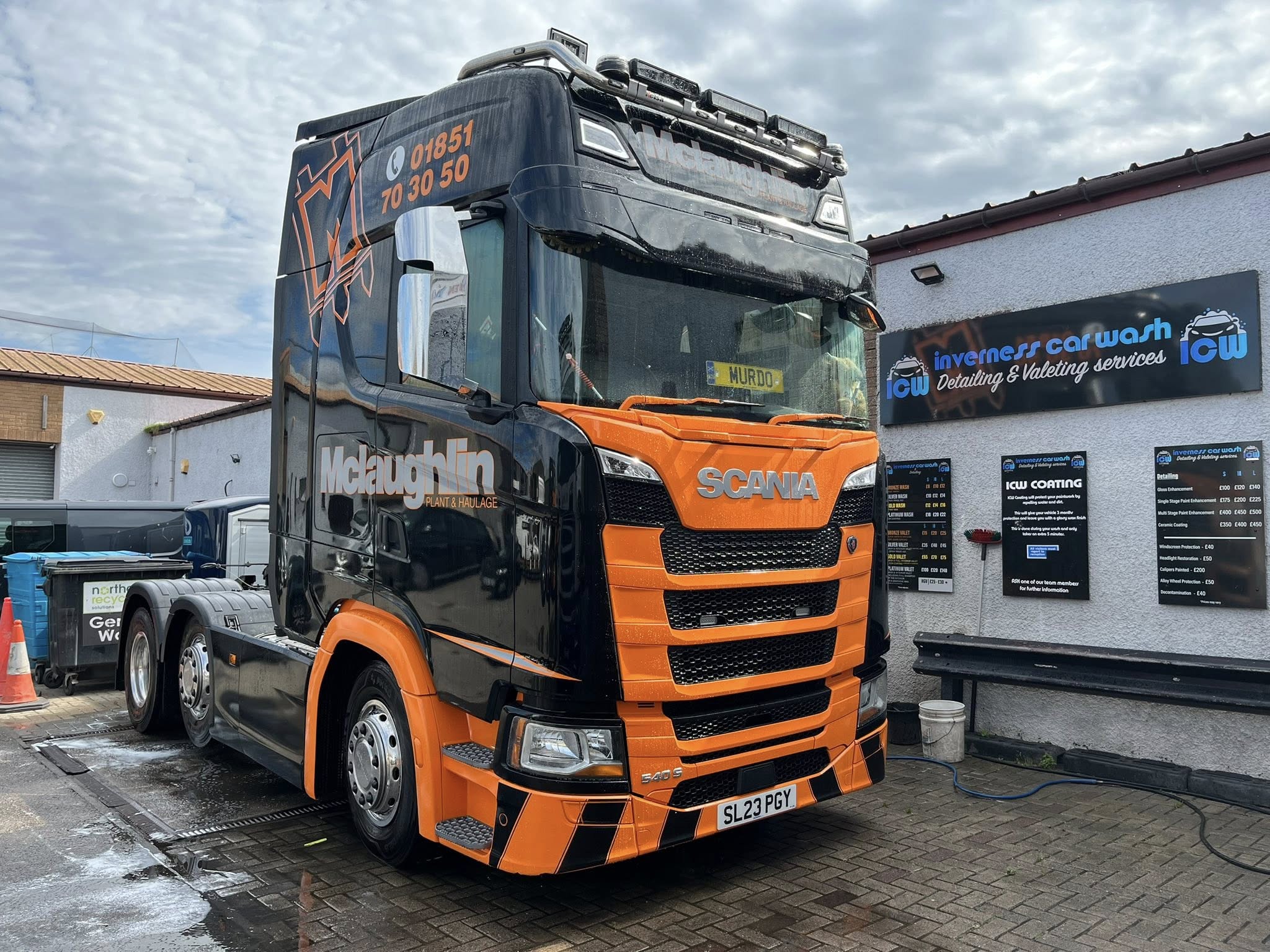 HGV given a full exterior clean